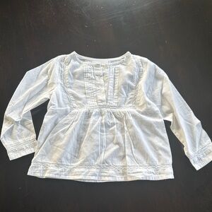 White Blouse with Pintuck Details and 3/4 Sleeves
